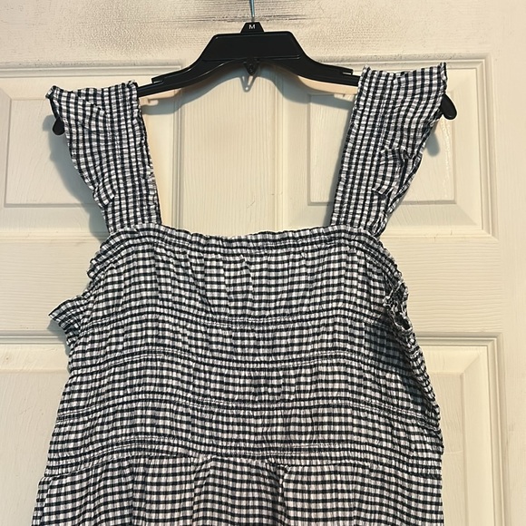 Old Navy Blue and White Gingham Smocked Midi Dress Size XL Petite - Picture 2 of 7